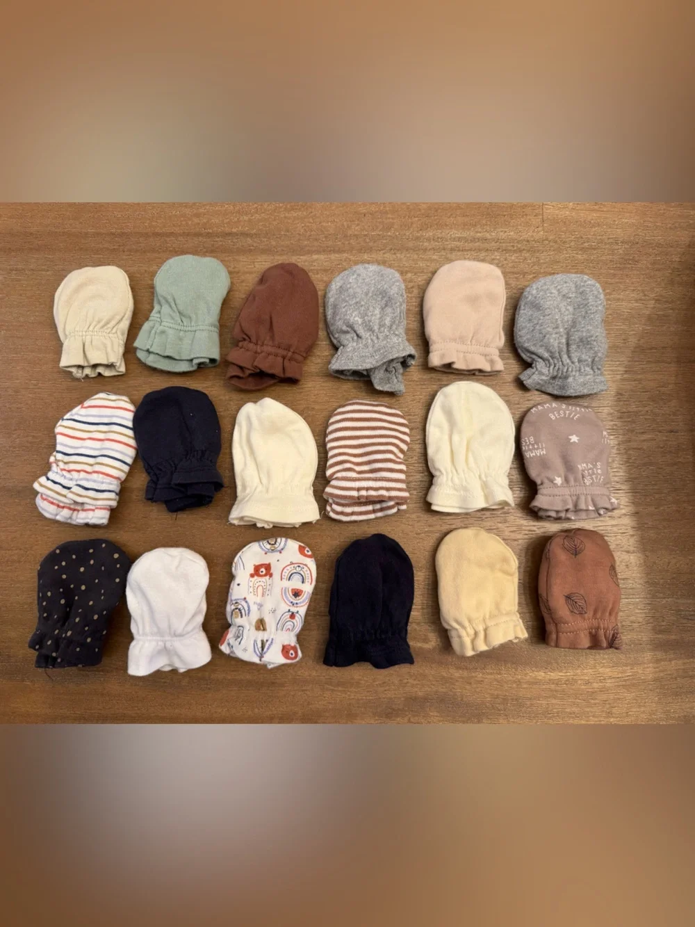 Baby Neutral & Patterned Mittens Set - 18 Pack